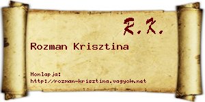 Rozman Krisztina névjegykártya